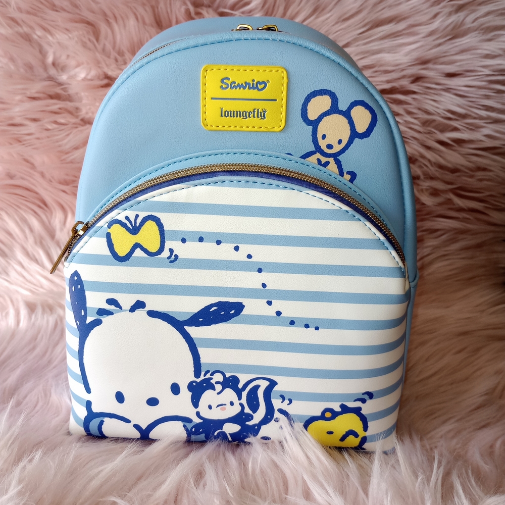 Loungefly Pochacco & Friends Stripe Mini Backpack